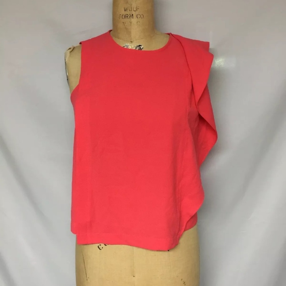 Rachel Roy coral ruffle sleeveless Blouse size 4